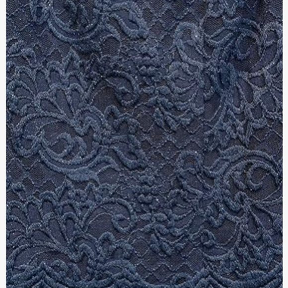 ALEX EVENINGS SPARKLE MOCK TWO PIECE NAVY GOWN sz 8 - Picture 5 of 5